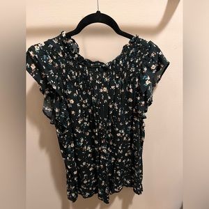 Flower Print Flowy Blouse